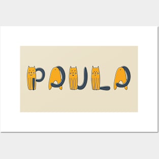 Paula | Girl Name | Cat Lover | Cat Illustration Posters and Art